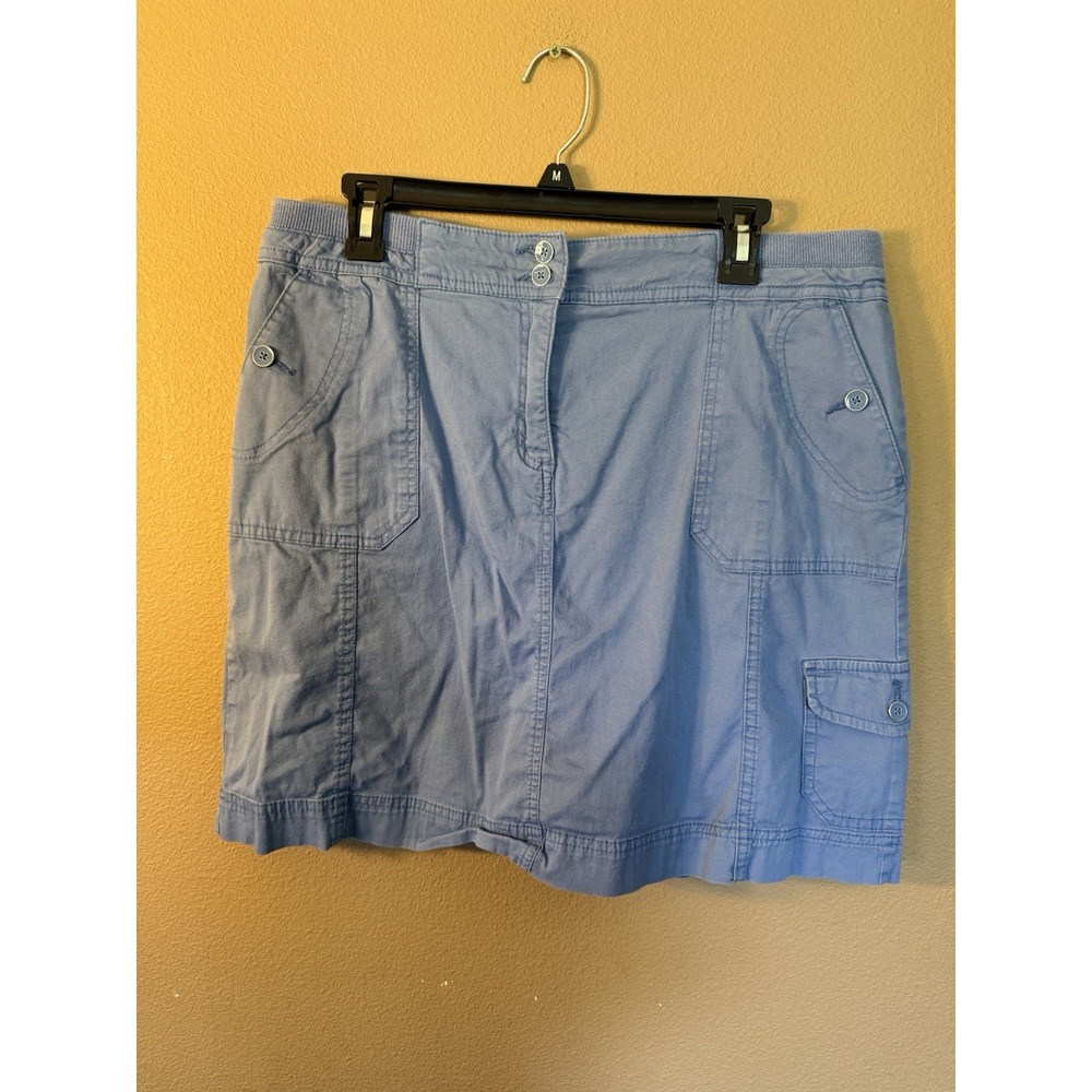 Women's Karen Scott Blue Skort Size 12 Skirt With Shorts Under With Pockets